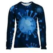 Женский 3D лонгслив Blue Covid-19