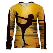 Женский 3D лонгслив с гибкой девушкой