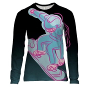 Женский 3D лонгслив Snowboarder Art
