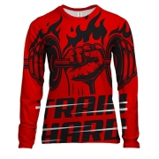 Жіночий 3D лонгслів Train Hard Red