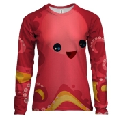 Жіночий 3D лонгслів з червоним восьминогом