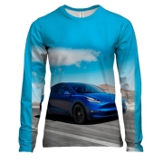 Женский 3D лонгслив Blue Tesla