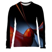 Женский 3D лонгслив Глянцевые круги абстракции