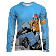 Жіночий 3D лонгслів Man and Snowmobile