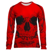 Жіночий 3D лонгслів Skull with smoke