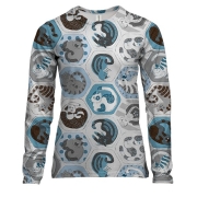 Женский 3D лонгслив Коты в сотах Арт