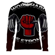 Жіночий 3D лонгслів Work Hard Ba Strong
