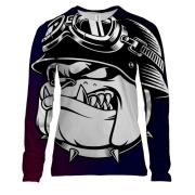 Жіночий 3D лонгслів Bulldog head pop art