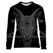 Женский 3D лонгслив Пентаграмма с головой козла