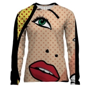 Женский 3D лонгслив Girl Pop Art