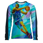 Женский 3D лонгслив Basketball Player Low Poly
