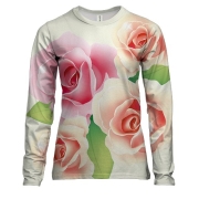 Женский 3D лонгслив с нежными розами