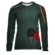 Жіночий 3D лонгслів с настольным теннисом и ракетками