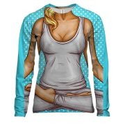 Женский 3D лонгслив с медитирующей девушкой