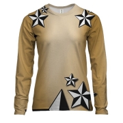 Женский 3D лонгслив с тату звездами