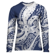 Жіночий 3D лонгслів з білим восьминогом