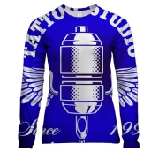 Женский 3D лонгслив blue Tattoo studio