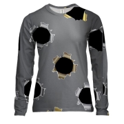 Женский 3D лонгслив со следами пуль