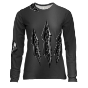 Женский 3D лонгслив с металлическими царапинами