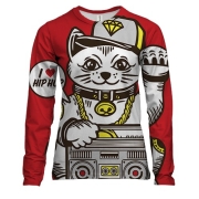 Женский 3D лонгслив Hip hop cat
