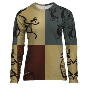 Женский 3D лонгслив с наскальными людьми