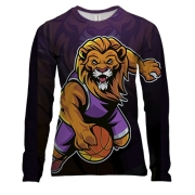 Жіночий 3D лонгслів з левом баскетболістом