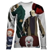 Женский 3D лонгслив с персонажами ужастиков