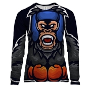 Женский 3D лонгслив с обезьяной боксером