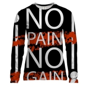 Жіночий 3D лонгслів с надписью "No pain No gain"