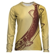 Женский 3D лонгслив с длинной рыбой