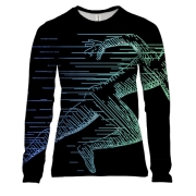 Жіночий 3D лонгслів з неоновим бігуном