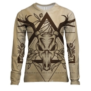 Женский 3D лонгслив с оленем и треугольником