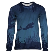 Жіночий 3D лонгслів з дайвером в печері