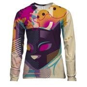 Жіночий 3D лонгслів з абстракціонним котом