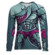 Женский 3D лонгслив с акулой боксером