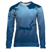 Жіночий 3D лонгслів з дайвером під водою