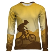 Женский 3D лонгслив с горным велосипедистом