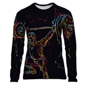 Жіночий 3D лонгслів з яскравим бодибилдером