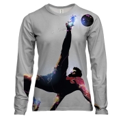 Жіночий 3D лонгслів з яскравим футболістом в польоті