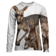 Женский 3D лонгслив с двумя кенгуру