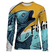 Женский 3D лонгслив с рыбой и крючком