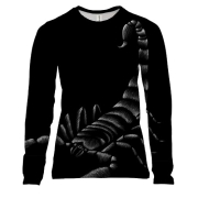 Жіночий 3D лонгслів з контурним скорпіоном