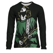 Женский 3D лонгслив с зеленым гитаристом