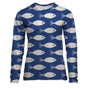 Женский 3D лонгслив White fish