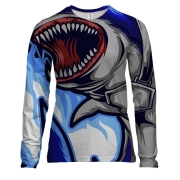 Женский 3D лонгслив со свирепой акулой