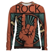 Женский 3D лонгслив rock festival