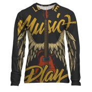 Женский 3D лонгслив Music play rock
