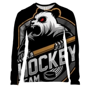 Женский 3D лонгслив Panda hockey