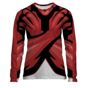Женский 3D лонгслив с красными сильными руками