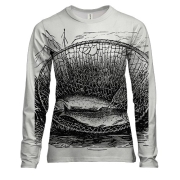 Жіночий 3D лонгслів з рибами в сітках (2)